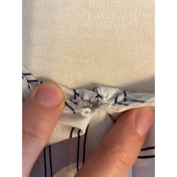 Japna White Striped Tank Shirt Women's Medium - Picture 5 of 14